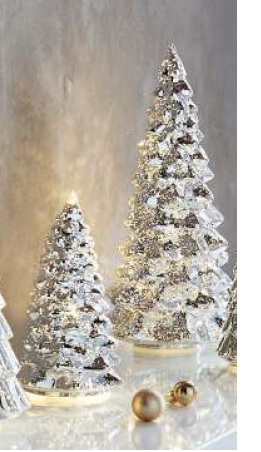 2er Set LED Tanne aus Glas