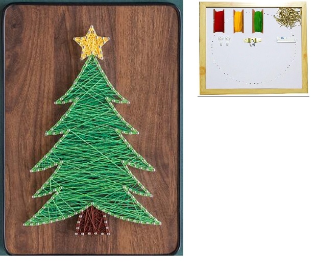 DIY Fadenbild mit Tannen Design