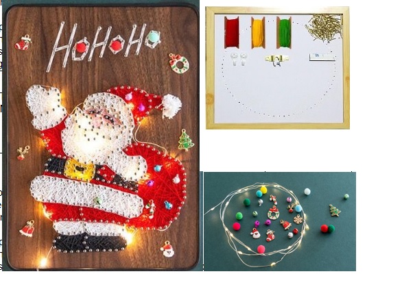 DIY Fadenbild mit im Santa Design