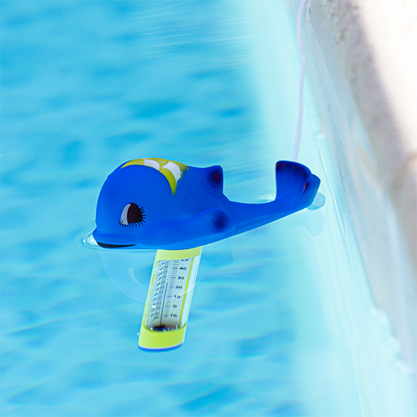 Schwimmbecken -Thermometer, Blauer Wal