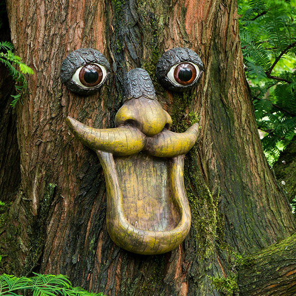 Außendekoration Baumgesicht