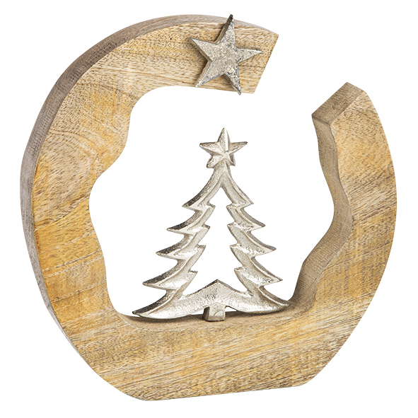 Deko Objekt aus Holz ca. 23 x 22 x 3 cm