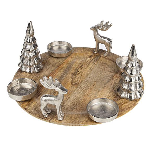 Holz Adventskranz ca. 39 x 39 x 17 cm