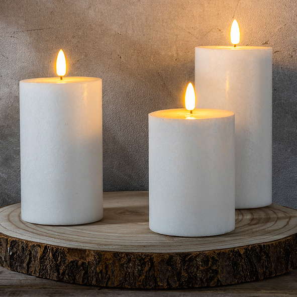 3er Set Flammenlose LED Kerzen