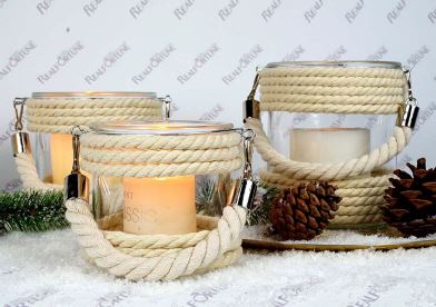 2er Set Windlicht mit Henkel