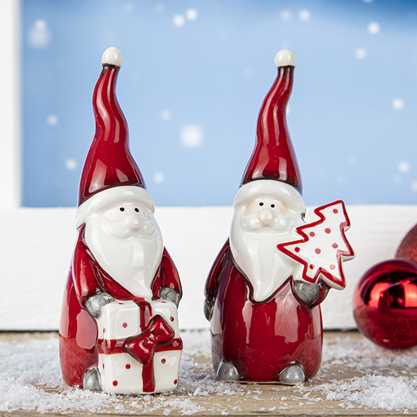 2er Set Weihnachtsmann Figur, ca. 5 x 4 x 12,5 cm