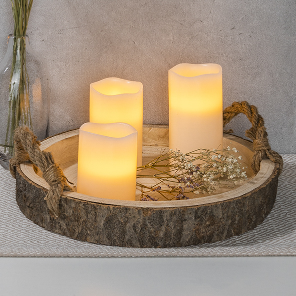 Deko Holzschale mit Seil Henkel