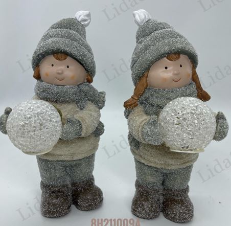 Figur mit LED-Ball, 2er