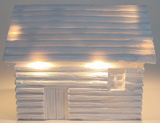 Dekohaus mit 10 LED, 14cm