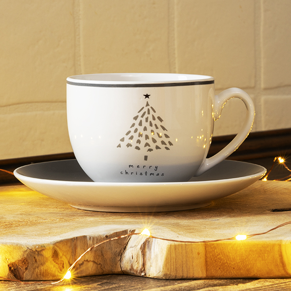 Tasse, Untertasse Xmas "Ella, 240ml