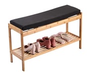 Schuhregal mit Sitzbank aus Bambus