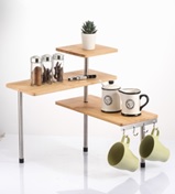 Bambus Eckregal mit 3 Ebenen