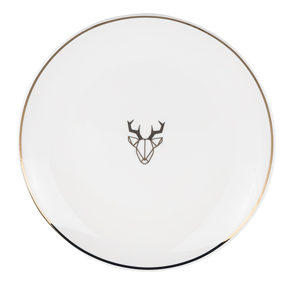 Teller Motiv mit Goldrand 27cm