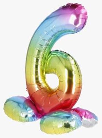 Folienballon, bunt, stehend, 0-9, 81cm
