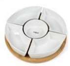 Keramikschalen mit Bambus Untersetzer