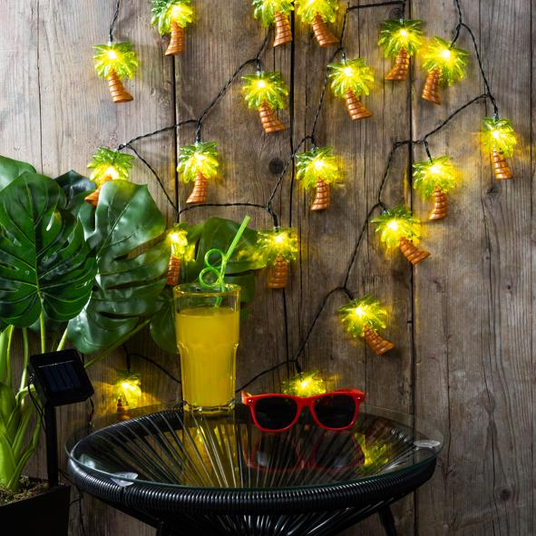 20 LED Palmen Solar Lichterkette