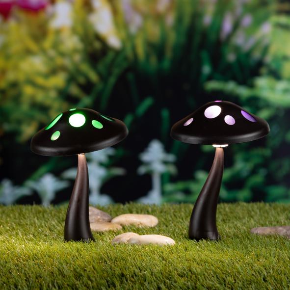 LED Solar Pilz 2er Set