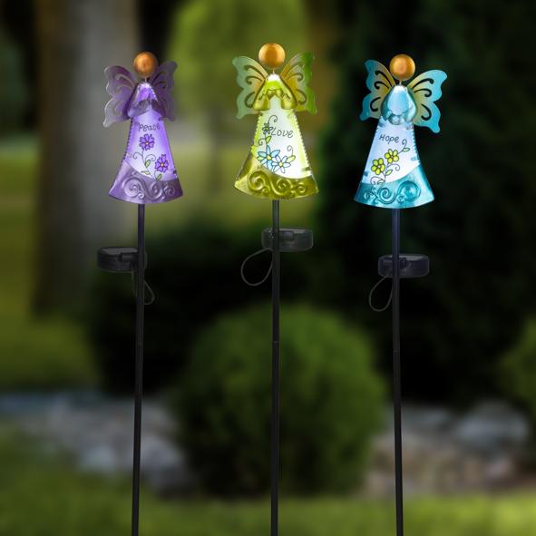 LED Solar Gartenstecker Engel