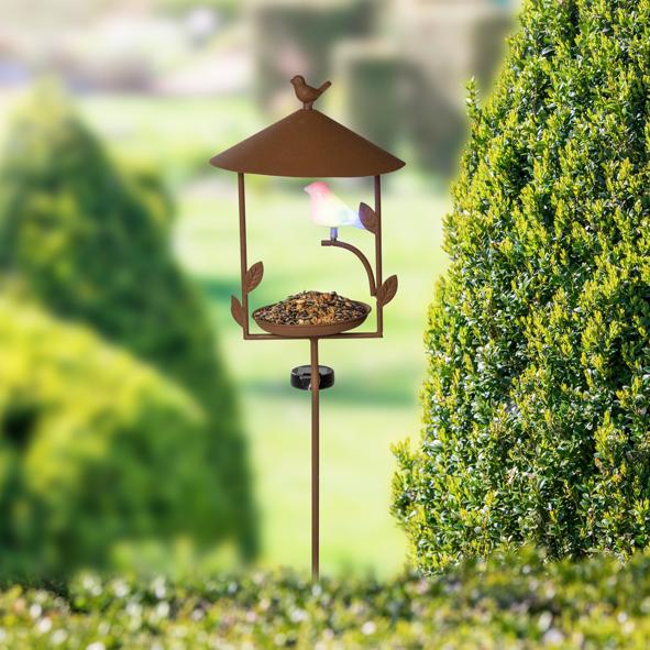 Solar LED Vogelfutter-Gartenstecker