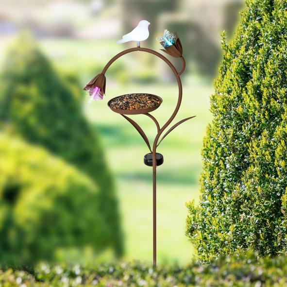 Solar LED Vogelfutter-Gartenstecker