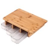 Bambus Schneidebrett mit 3 Behältern