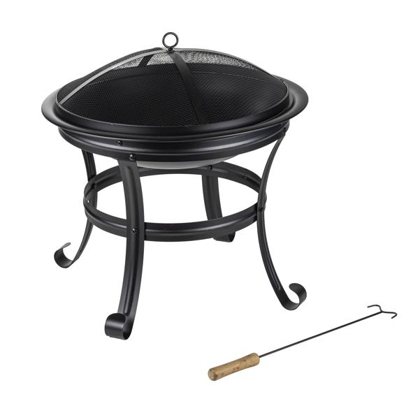 Edelstahl Feuerschale mit Funkenschutz