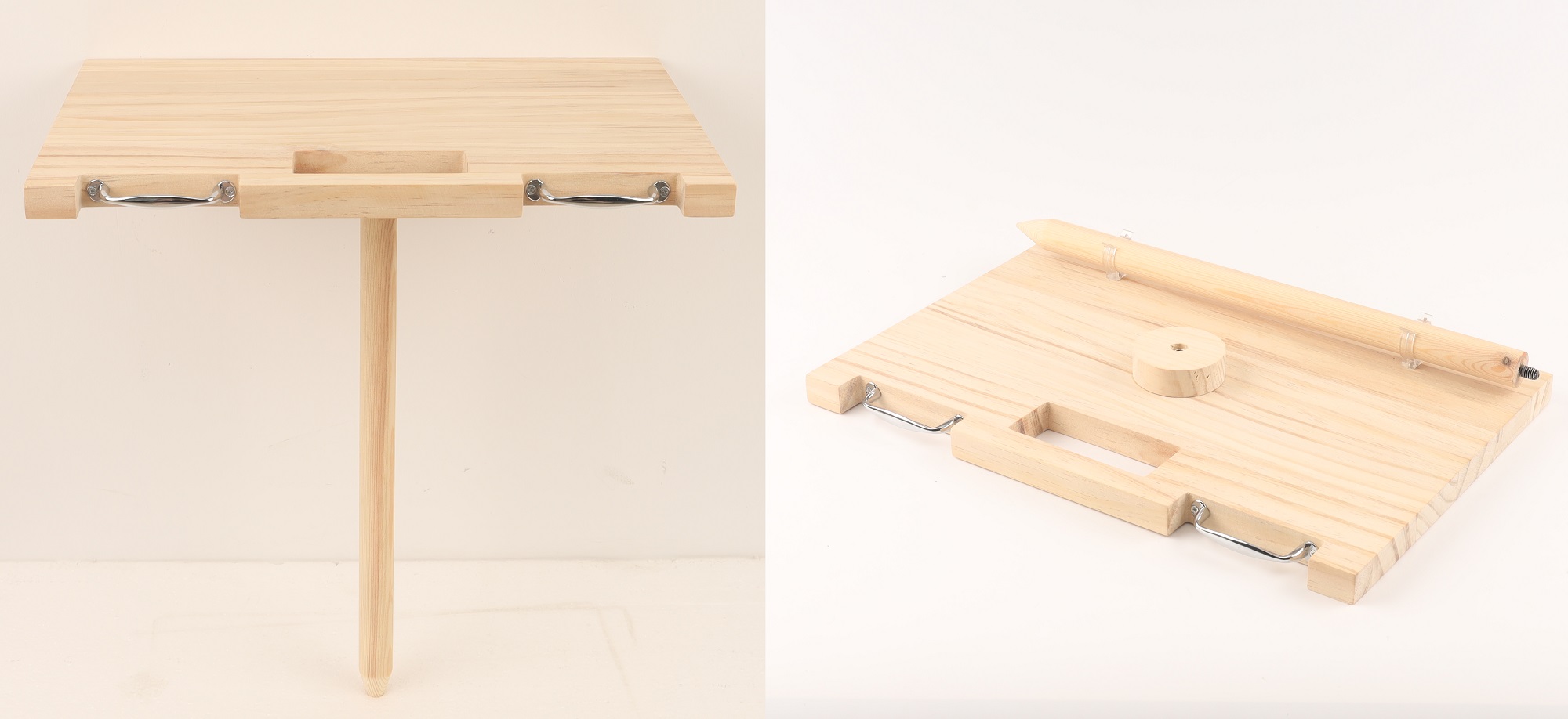 Holz Beistelltisch mit Erdspieß