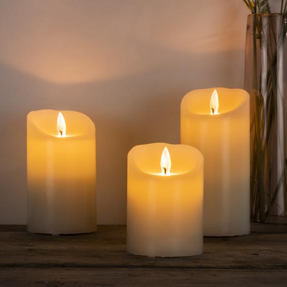 Flammenlose LED Kerzen, 3er Set