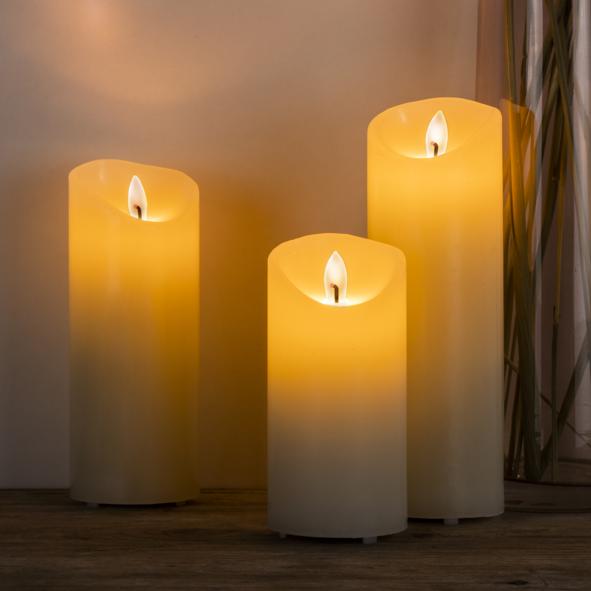 Flammenlose LED Kerzen, 3er Set