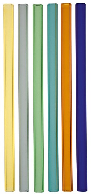 Trinkhalme aus Glas, 6er set