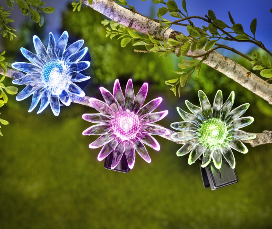 LED Solar-Klammern "Blume"