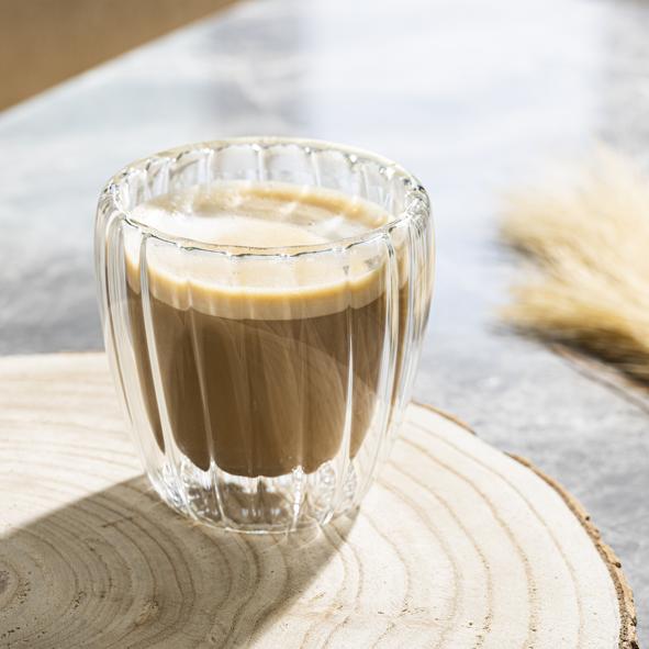 Trinkglas mit Rillen, 2er Set