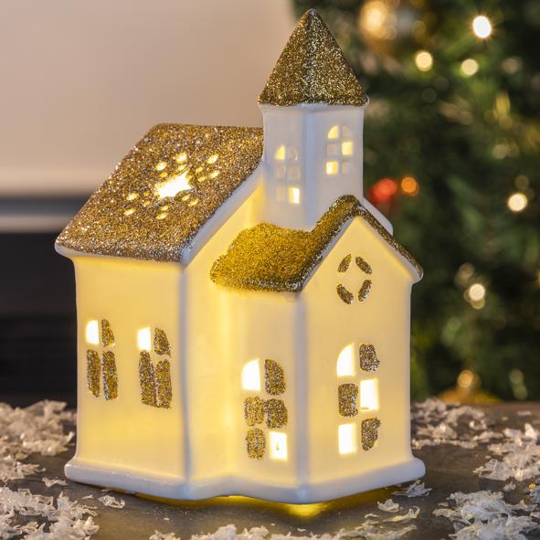 Kirche mit warm weißen LED