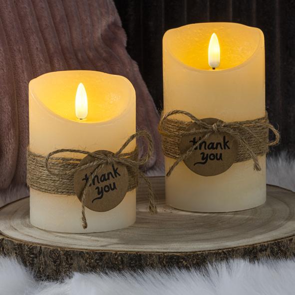 2er Set LED Wachskerzen