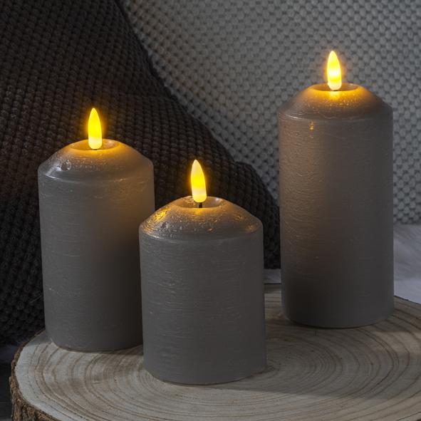 3er Set Flammenloses LED Kerzen