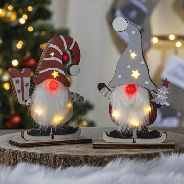 Holzwichtel mit 5 warm weißen LEDs