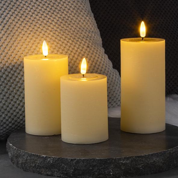 3er Set Flammenloses LED Kerzen