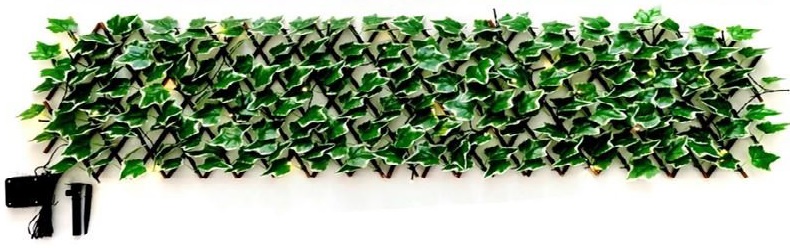 Solar-Sichtschutzhecke/Blätterwand mit LED