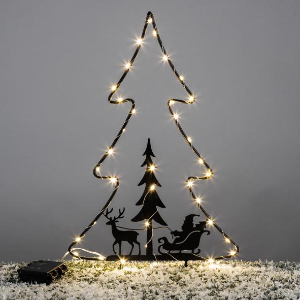 Gartenstecker mit 38 warm weißen LEDs