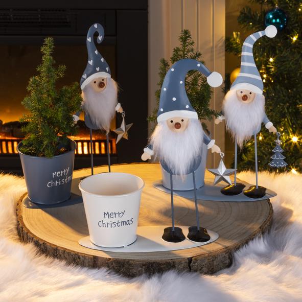 Metallwichtel mit Blumentopf