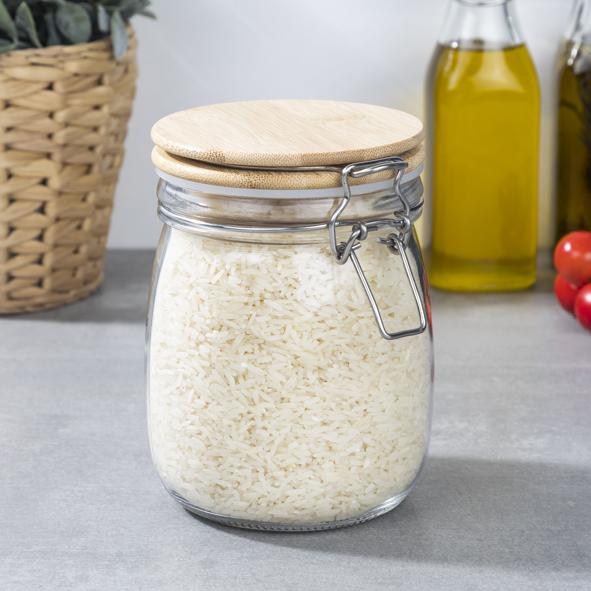 Vorratsglas, Bambus, Bügelverschluss, 750ml