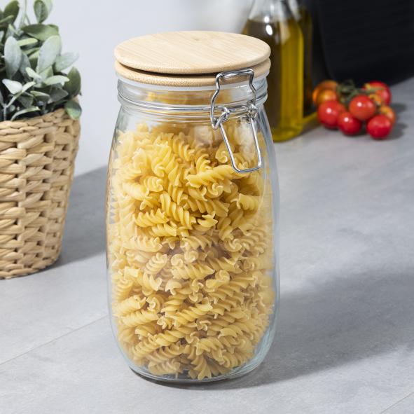 Vorratsglas, Bambus, Bügelverschluss, 1500ml