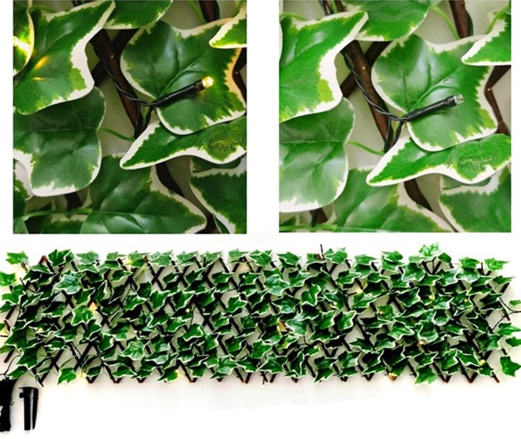 LED Solar Sichtschutzhecke