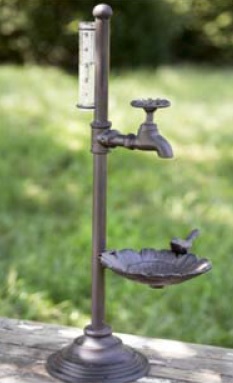 Alu Guss Vogeltränke und Regenmesser