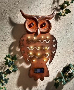 LED Solar Wandleuchte Eule