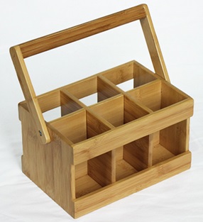 Flaschenträger 6er aus Bambus