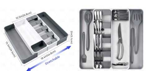 Besteckkasten, ausziehbar, Kunststoff