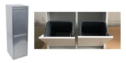 Müllbehälter, 2er, Metall