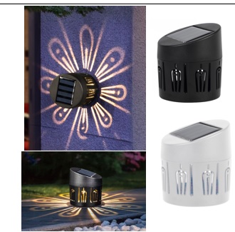 LED Solar Leuchte mit Pfau Schatten