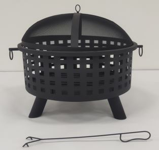 Feuerstelle mit Funkenschutz, rund